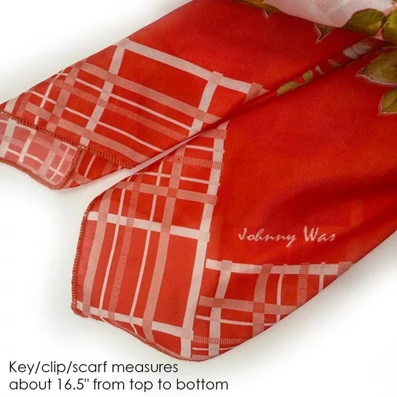 𝐉𝐎𝐇𝐍𝐍𝐘 𝐖𝐀𝐒 𝐍𝐖𝐓 Keychain Zoila Bandana Silk Scarf Handkerchief - Boho Bag Charm - Picture 2 of 10